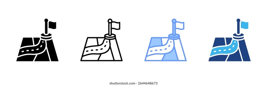 Career Roadmap icon sheet multiple style collection