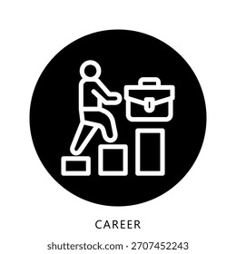 Career Rounded Color Icon Mini Illustration Icon. Use For Modern Concept, Print, Ui, Ux Kit, Web And App Development. Vector Related To Office, Education, Examination And More