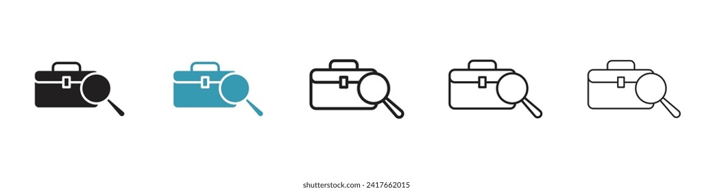 Career Search vector icon set. Recruitment Briefcase vector symbol for UI design.