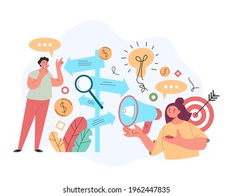 Career searching opportunity choosing direction making decision concept. Vector flat graphic design cartoon midern style illustration