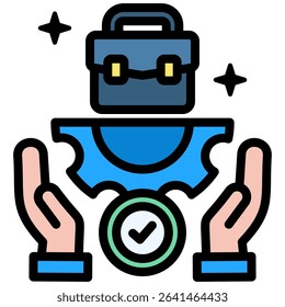Career Services Icon Lineal Color Vector Illustration