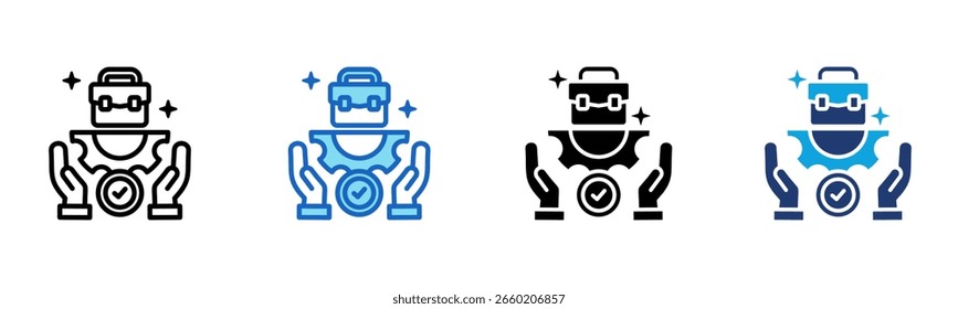 Career Services icon Multi Style Vector Illustration