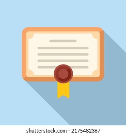 Career skill diploma icon flat vector. Education study. College award