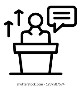 Career speaker icon. Outline career speaker vector icon for web design isolated on white background