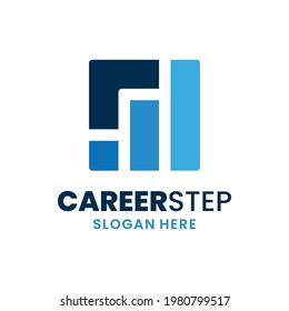 Career step logo template design. Leadership logo. Growth and success concept.