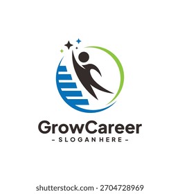 Career step logo template design. Leadership logo. Growth and success concept.