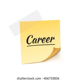 Career Stick Note Vector Illustration