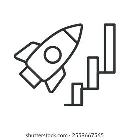 Career success, icon in line design. Career, success, achievement, goal, professional, growth, leadership on white background vector. Career success editable stroke icon