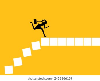 Career success, leadership. woman running across the block 
