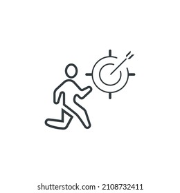 Career target icon, vector career target icon, vector illustration