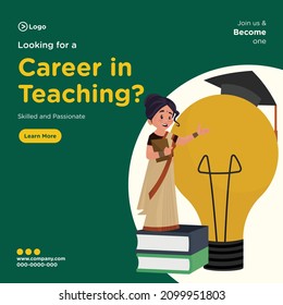 Career in teaching banner design template