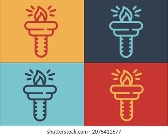 Career Torch Logo Template, Simple Flat Icon of career,torch,business