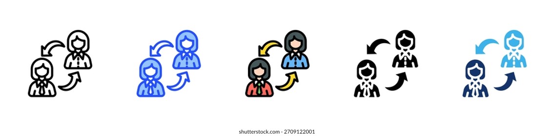 Career Transition Icon Collection With Multiple Styles