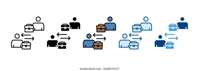 Conjunto de ícones de transição de carreira Coleção de estilos múltiplos