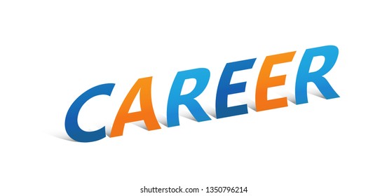 CAREER upright paper letters typography