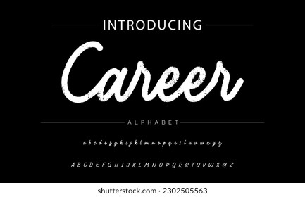 Career vector brush style font, alphabet, typeface