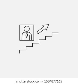 Career vector icon. outline flat sign for mobile concept and web design.Career ladder glyph icon. Symbol, logo illustration. Vector graphics
