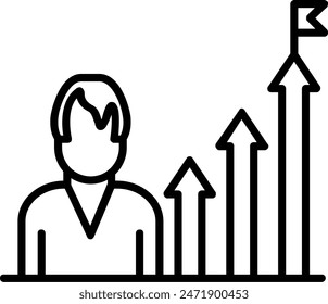 Career Ways Line Icon Vector Design