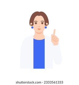 Career woman giving recommendations. Vector illustration of a woman giving suggestions.