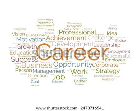 Career word cloud template. Success work concept vector tagcloud background.