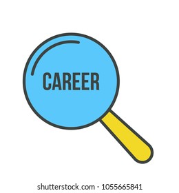 Career Word Magnifying Glass. Vector illustration