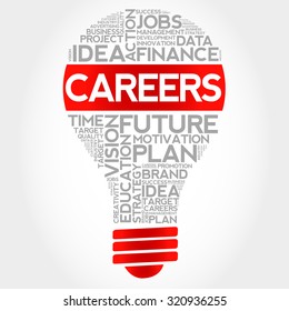 CAREERS bulb word cloud, business concept