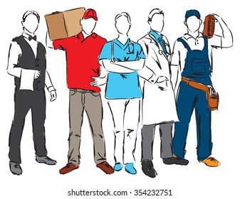 careers professional occupations illustration