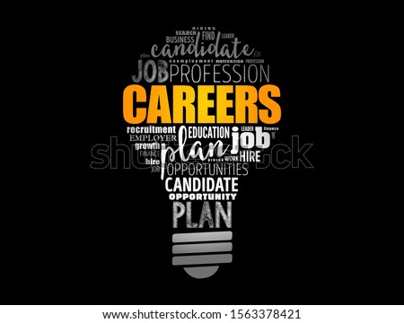 CAREERS word cloud light bulb, business concept background