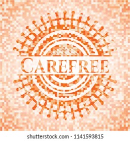 Carefree abstract orange mosaic emblem