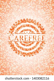 Carefree abstract orange mosaic emblem