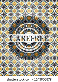 Carefree arabesque style badge. arabic decoration.