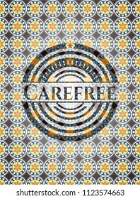 Carefree arabic emblem background. Arabesque decoration.