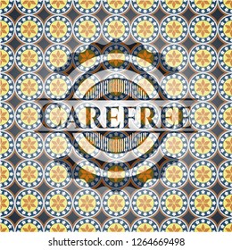 Carefree arabic emblem background. Arabesque decoration.
