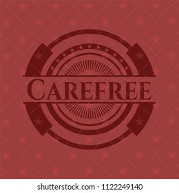 Carefree badge with red background