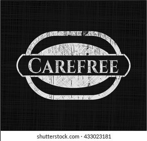Carefree chalk emblem written on a blackboard