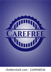 Carefree emblem with jean texture