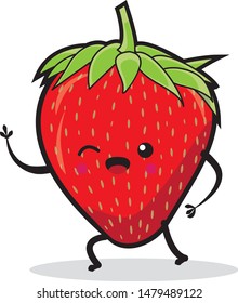 carefree and funny Strawberry character with unique style