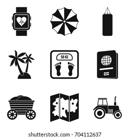 Carefree life icons set. Simple set of 9 carefree life vector icons for web isolated on white background