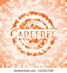 Carefree orange mosaic emblem