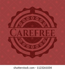 Carefree retro red emblem