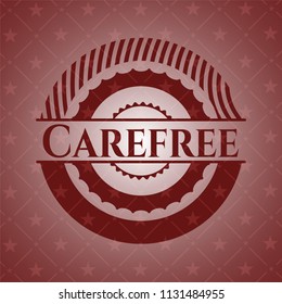 Carefree retro red emblem