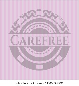 Carefree retro style pink emblem