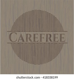 Carefree retro wooden emblem
