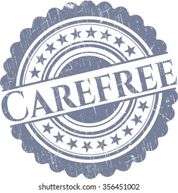 Carefree rubber stamp with grunge texture