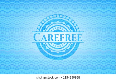 Carefree sky blue water wave emblem background.