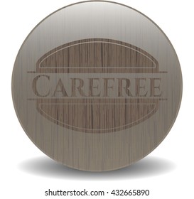 Carefree wooden emblem. Vintage.