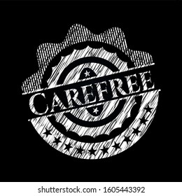 Carefree written on a chalkboard. Vector Illustration. Detailed.