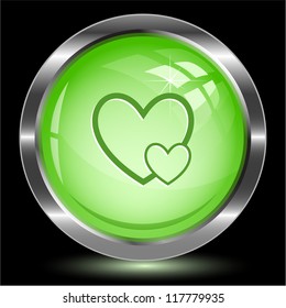 Careful heart. Internet button. Vector illustration.