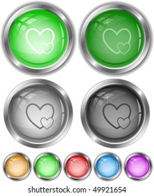 Corazón cuidado. Botones de Internet vectores.
