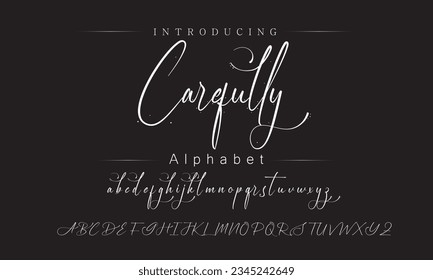 Carefully Best Alphabet Painting Paint Brush Beauty Script Logotype Font lettering handwritten